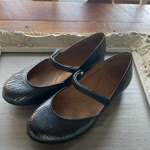 Dansko Shoes Dansko Nannette Croc Print Mary Jane Flat Shoes